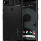 For Google Pixel 3 Case (2018) Resilient Shock Absorption and Carbon Fiber Black