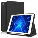 Case for iPad 9.7 Leather with Builtin Apple Pencil Holder Auto SleepWake Black