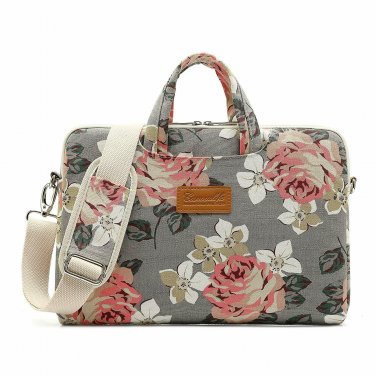 Laptop Shoulder Messenger Bag 14 15.6 inch Waterproof Canvaslife Grey Rose