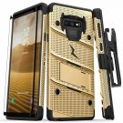 Galaxy Note 9 Case Grade Drop Tested Tempered Glass Screen Protector Gold/Black