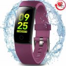Smart watch Fitness Waterproof Health Tracker Blood Pressure Calories Purple