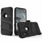 iPhone XR Case Military Grade Drop Tested Tempered Glass Screen Protector Black