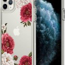 For Apple iPhone 11 Pro Max Case Flexible TPU Bumper Protective Red Floral