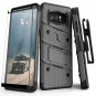For Galaxy Note 8 Case Military Grade Drop Tested with Tempered Glass Gray Black