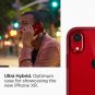 For iPhone XR Case Crystal Clear Transparency Supports Wireless Charging  Red