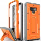 Galaxy Note 9 Case Military Grade Full Body Rugged Built in Kickstand Orange