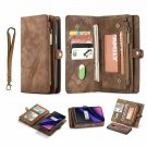 OnePlus 6T Case Leather Wallet Card Slots Holder Magnetic Shockproof Cover Brown