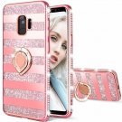 Samsung Galaxy S9 Case Glitter Women Mirror Rhinestone Ring Kickstand Rose Gold