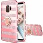 Samsung Galaxy S9 Case Glitter Women Mirror Rhinestone Ring Kickstand Rose Gold