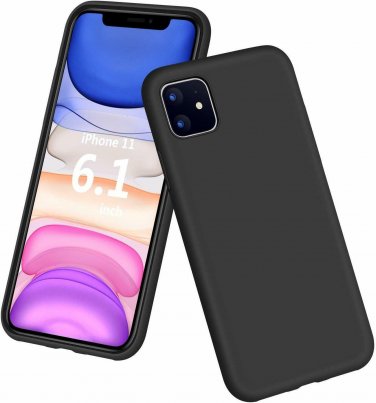 Case for iPhone 11 Full Covered Shockproof Silicone Cover Grid Pattern Black