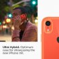 For iPhone XR Case Crystal Clear Transparency Supports Wireless Charging Coral