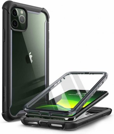 Case for iPhone 11 Pro Release Rugged Clear Bumper with Built in Screen Black