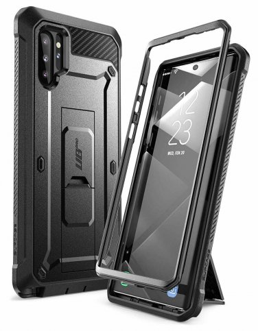 Samsung Galaxy Note 10 Plus Case Full Body Rugged Holster Kickstand Black
