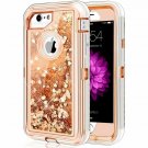 iPhone 6 6S 7 8 Case Luxury Glitter Sparkle Heavy Duty Liquid 4.7inch Love Gold