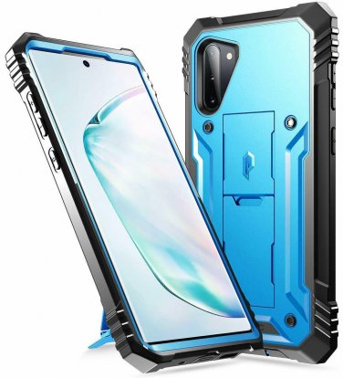 Case for Galaxy Note 10 with Kickstand Heavy Duty Military Grade Full Body Blue
