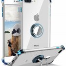 Case for iPhone 7/8 Plus with 360 Rotatable Ring Kickstand Fit Magnetic Blue