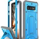 For Galaxy S10 Plus Case Military Grade FullBody Rugged with Kickstand Blue