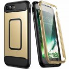 iPhone 7/8 Plus Case Full Body with Builtin Screen Protector Shockproof Gold