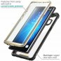 For Galaxy Note 8 Case Fullbody Rugged Clear Bumper with Builtin Screen Gold)