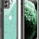 Case for iPhone 11 Built in Full Body Screen Waterproof Shockproof Black/Clear