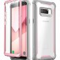 For Galaxy Note 8 Case Fullbody Rugged Clear Bumper with Builtin Screen Pink