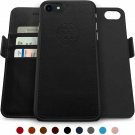Case for iPhone 8/7 Wallet Vegan Leather,Magnetic Detachable ShockProof Black