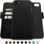 Case for iPhone 8/7 Wallet Vegan Leather,Magnetic Detachable ShockProof Black