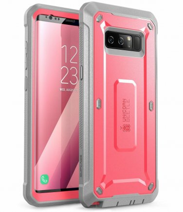 For Galaxy Note 8 Case Builtin Screen Protector FullBody Rugged Holster Pink