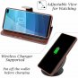 For Galaxy S10 Plus Case Wallet Detachable Vegan Leather Wrist Strap 6.4 Brown