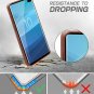 For Galaxy S10 Plus Case Wallet Detachable Vegan Leather Wrist Strap 6.4 Brown