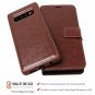 For Galaxy S10 Plus Case Wallet Detachable Vegan Leather Wrist Strap 6.4 Brown