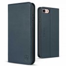 Case for iPhone 8/7 Genuine Leather Wallet Folio Stand and ID Credit Card Blue