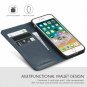 Case for iPhone 8/7 Genuine Leather Wallet Folio Stand and ID Credit Card Blue