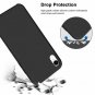 iPhone XR Case AntiSlip Liquid Silicone Gel Rubber Bumper Soft Microfiber Black