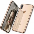 iPhone X/Xs Case Soft Clear Stylish Cover AntiFalling Metal Luster Edge Gold