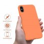 iPhone X Case Silky and Soft Premium Soft Silicone Rubber Protective Papaya
