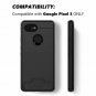 For Google Pixel 3 Case Dual Layer with Card Slot Holder and Kickstand Black