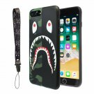 iPhone 7/8 Plus Case Shark Face Luxury Flexible Durable TPU Cover Half Camo