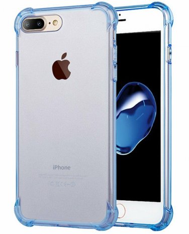For iPhone 7/8 Plus Case Crystal Shock Absorption Technology Bumper Clear Blue