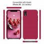 Case For iPhone XR Liquid Silicone Slim Rubber Shockproof Protective Rose Red