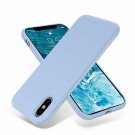 iPhone X Case Silky Soft Premium Soft Silicone Rubber Full Body Light Blue