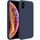 Case for iPhone Xs Max Silicone Gel Rubber Full Body Protection Shockproof Navy