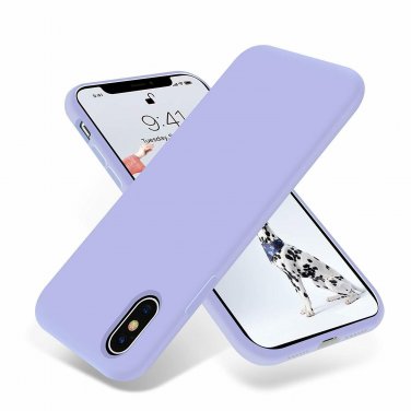iPhone X Case Silky Soft Premium Silicone Rubber Protective Light Purple