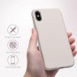 iPhone X Case Silky and Soft Premium Soft Silicone Rubber Protective White Stone