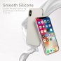 iPhone X Case Silky and Soft Premium Soft Silicone Rubber Protective White Stone