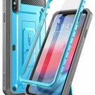 Case for iPhone Xs Max FullBody Rugged Holster BuiltIn Screen kickstand Blue