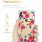 For iPhone X/Xs Case Flower Pattern Design Soft Flexible TPU Ultra Thin Red)