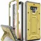 Galaxy Note 9 Case Military Grade Full Body Rugged Built in Kickstand Gold Olive
