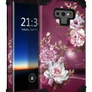 Galaxy Note 9 Case Shockproof Heavy Duty Protection Rubber Dual Layer Burgundy