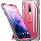 OnePlus 7 Pro Rugged Case with Kickstand FullBody DualLayer Shockproof Pink